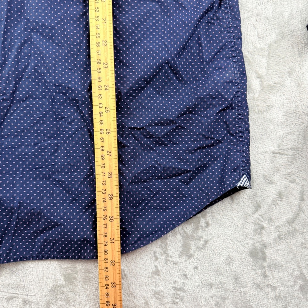 Banana Republic Camden Fit Mens XL Blue Pink Polka Dot Supima Cotton Button Down - Picture 5 of 6